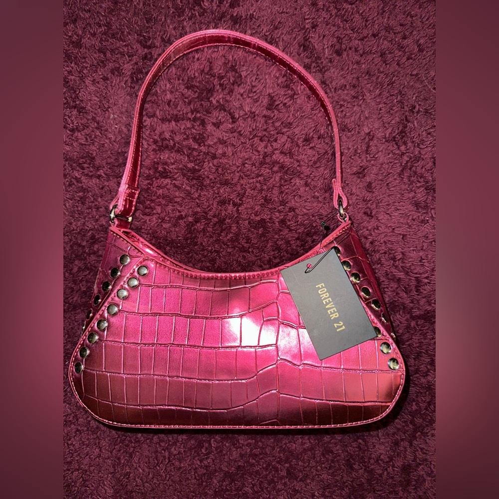 2000s Y2K Hot Pink Holographic Forever 21 Shoulder Bag